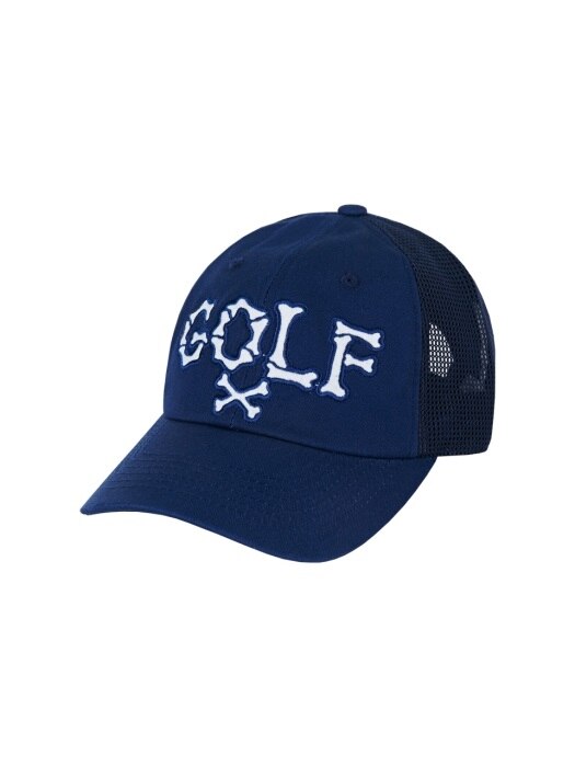 Golf side mesh ballcap navy