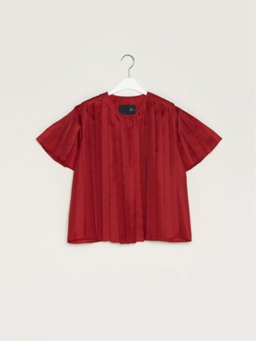 17FW SILK PLEATED SHIRT (RED)