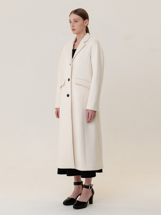 Hourglass Single Breasted Coat Ivory