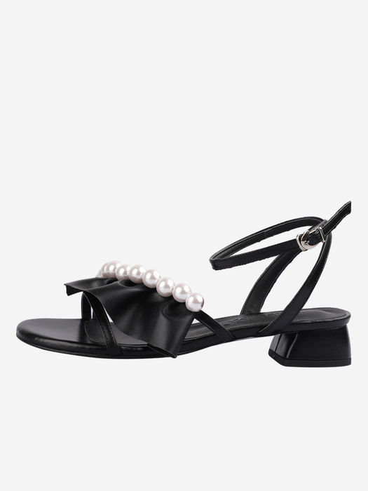 Fairy Ruffle Slingback Sandal 3cm/5cm  _ Black Pearl