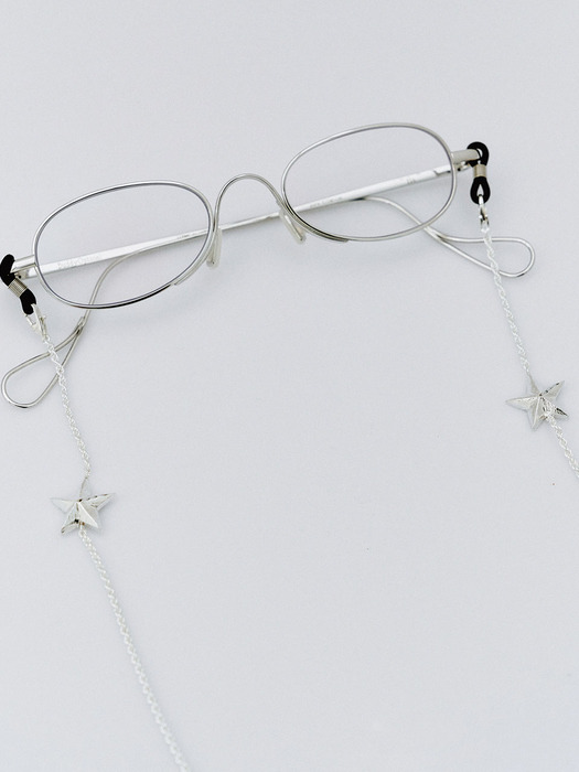 STAR EYEGLASS CHAIN NECKLACE [SILVER]