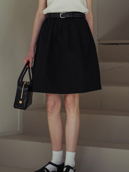 Volume strap skirt(Black)