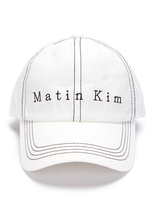 MATIN STITCH BALL CAP IN WHITE