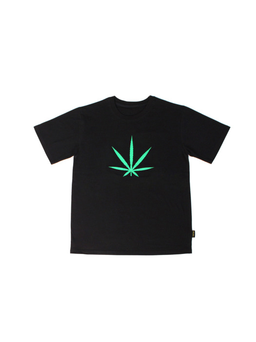 츄바스코 M. T-shirt. Big Weed Black M17102