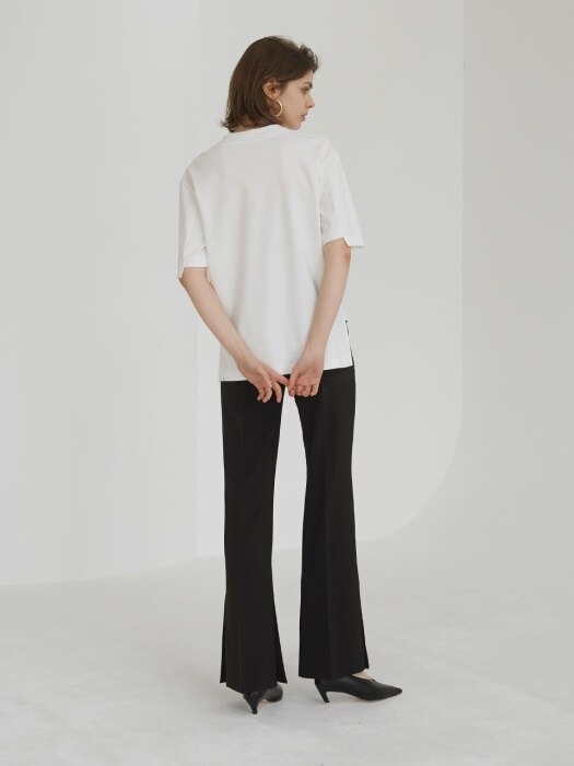 18SS SLIT FLARED TROUSERS BLACK