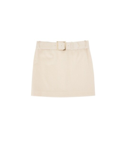 CORDUROY BELT SKIRT (CREAM)