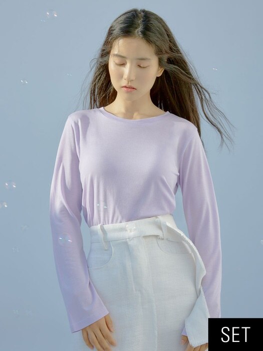 [SET] Lyocell T-Shirt 반팔1 + 긴팔1 (2장세트)