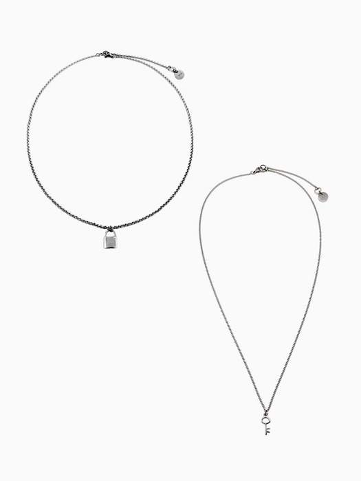 [2 SET] Lock & Key Necklace