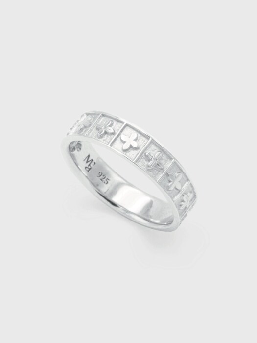 Gothic square flower couple ring(man)