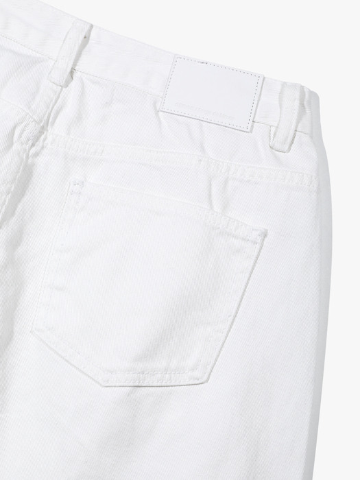 Semi Wide Denim Pants V1_White