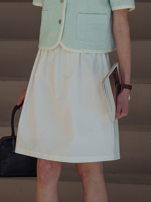 Volume strap skirt(Ivory)