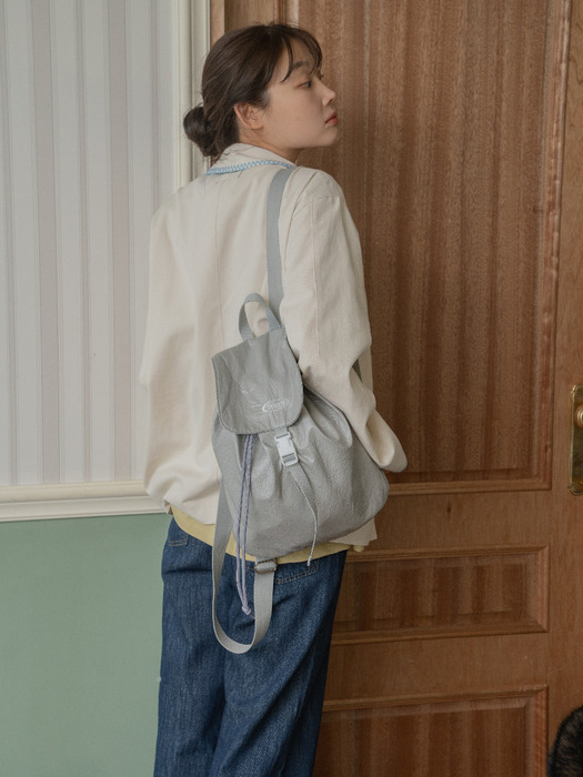 Shine mini string backpack_silver