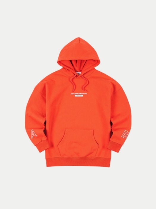 UNISEX ARCH LOGO EMBROIDERY HOODIE atb109(Orange)