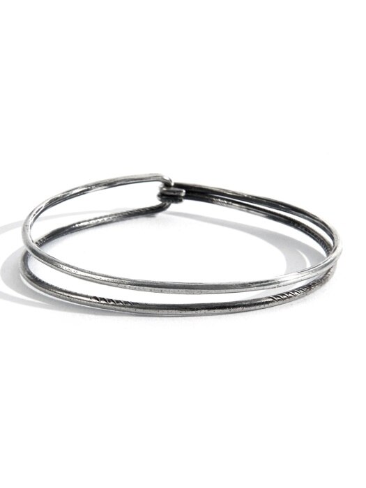 SEWN SWEN SILVER SLIM LINE LINK BANGLE 