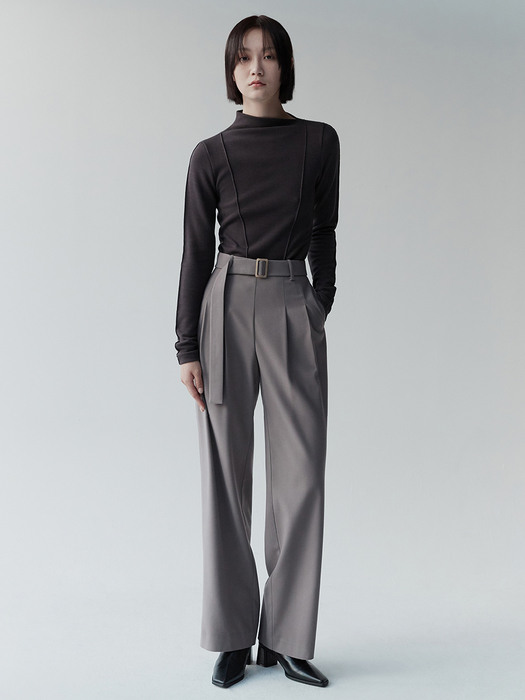 BELTED WIDE LEG TROUSERS CA