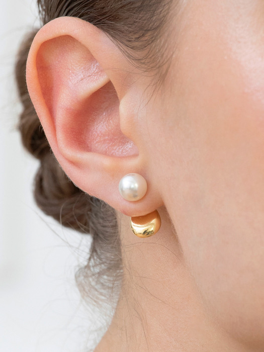 pearl drop double earrings