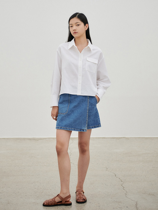 Summer denim wrap skirt [BL]