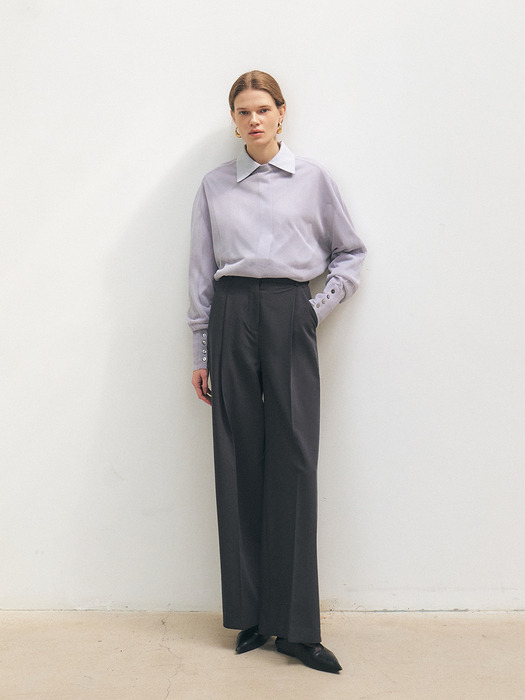 TFS ONE TUCK TROUSERS_CHARCOAL