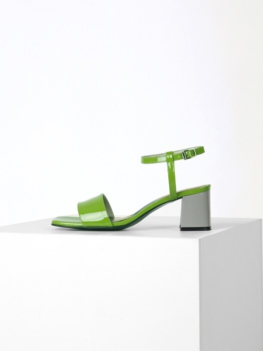 COLOR POINT SANDAL - YELLOWGREEN + GRAY 