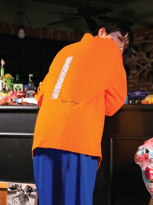 스왈로테일 PVC 포켓주머니 반팔티셔츠(오렌지)