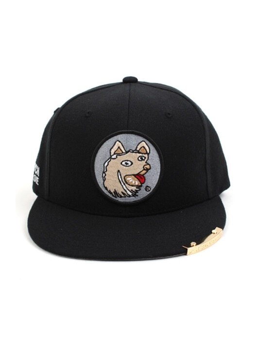 Crazy Dog Snapback Cap(Black/Black)