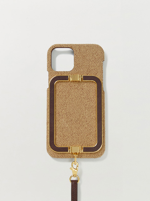 Phone Case with Leather Strap Liney Camel