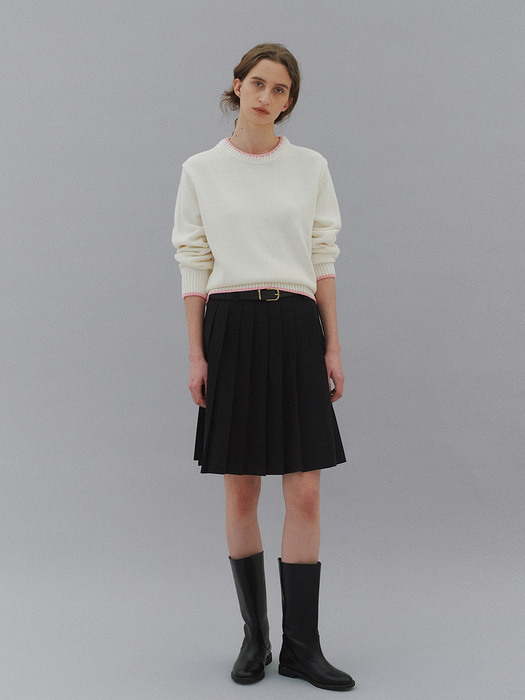 Darby Contrast Knit in Ivory