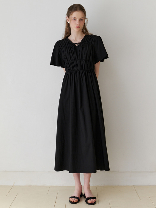 Due shirring dress (black)