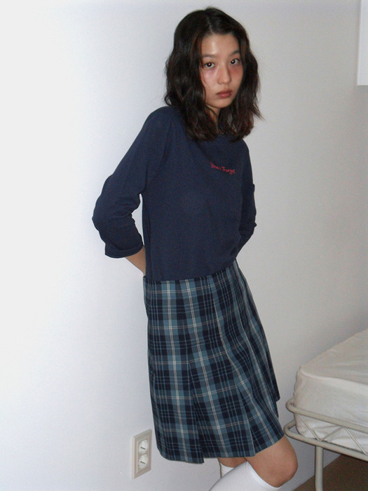 School Rock Check Pleats Skirt
