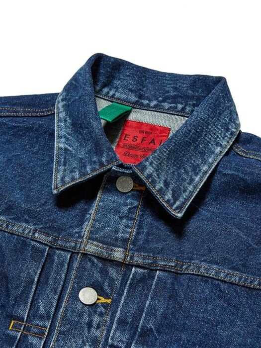 O3` Washed Denim Jacket (Dark Blue)