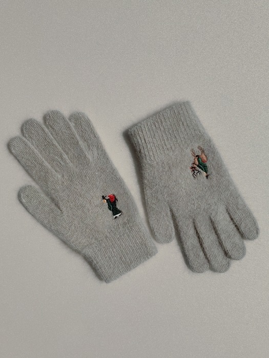 Christmas in Joseon gloves (wool)(grey)