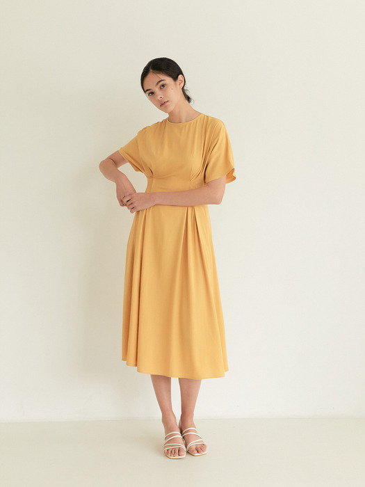 Stitch Doman Sleeve Dress_Mustard