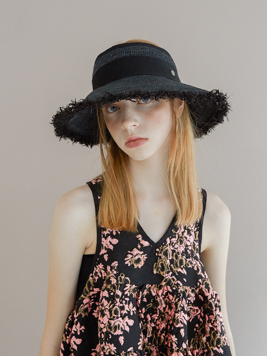 Wide Sun visor hat - Black