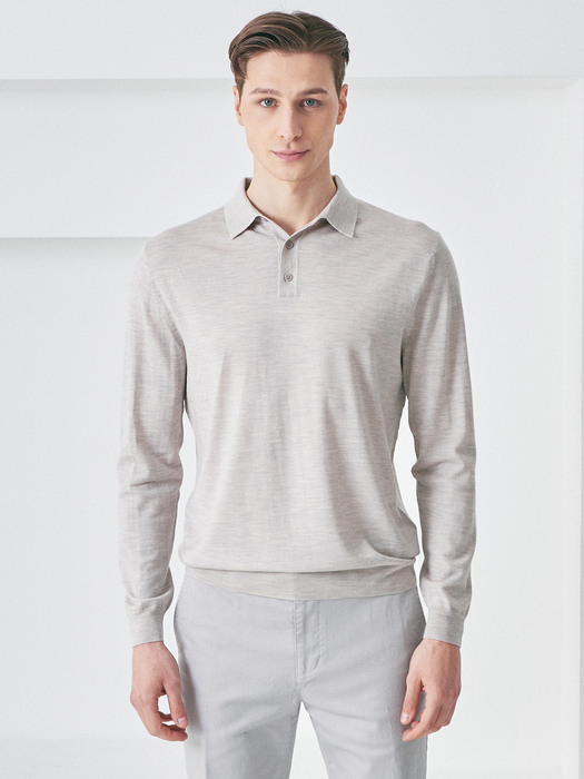 [100% WOOL]  Shirt longsleeve pullover_Smog