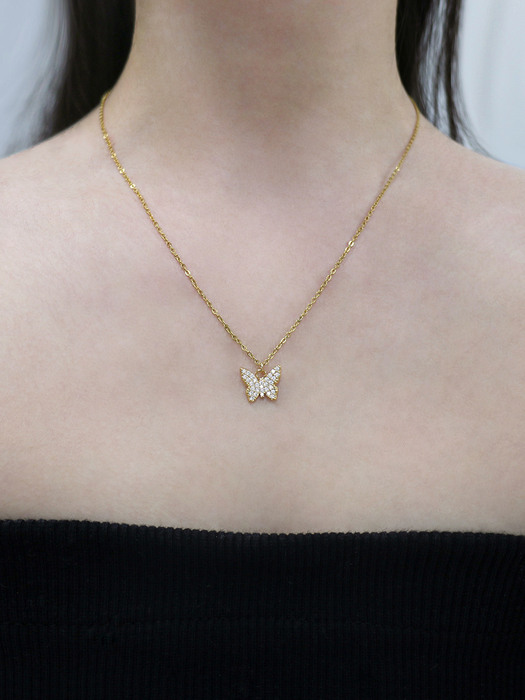 [단독] cubic butterfly necklace / ring (택1)