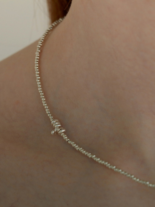 silver beads necklace
