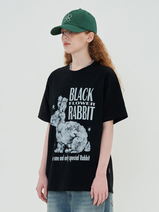 BLACK RABBIT T SHIRT / BLACK