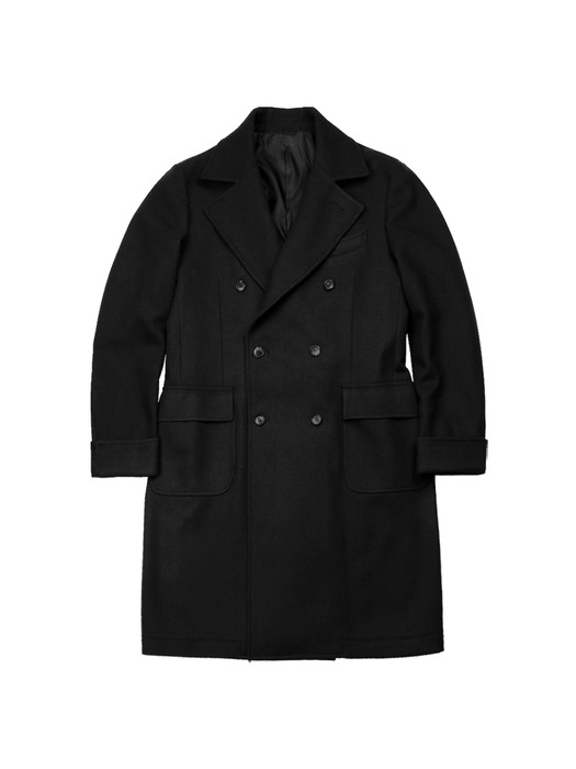 Bonheur Wool Polo Coat (Black)