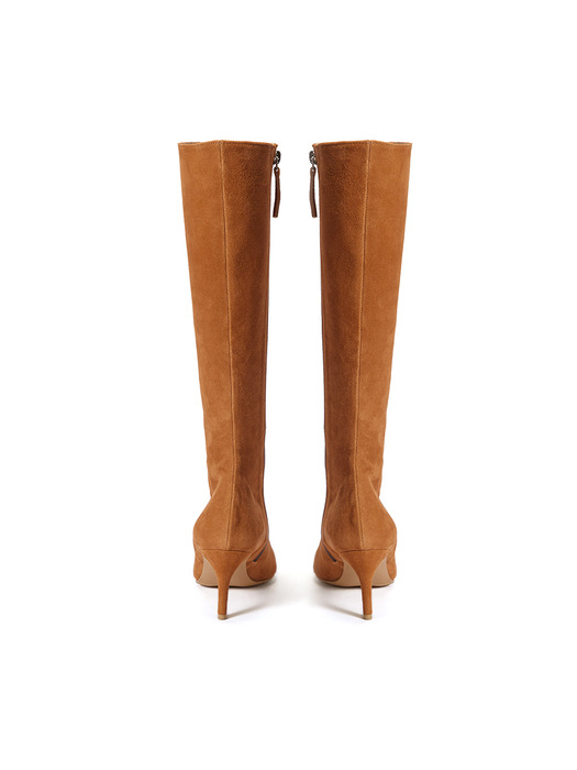 Stiletto Suede Long Boots_Caramel