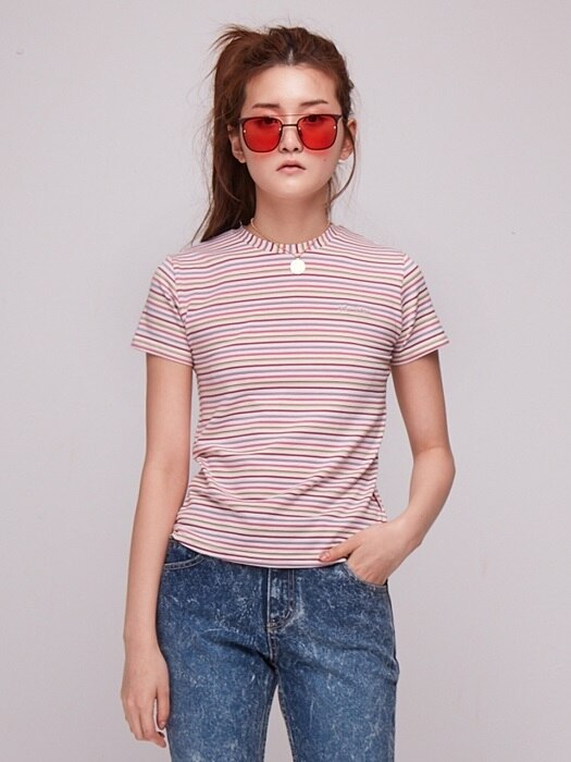 Baby Candy Stripe T-Shirt [LIGHT PINK]