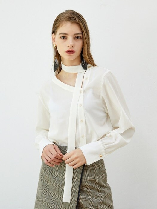 UNBALANCE SCARF BLOUSE_IV