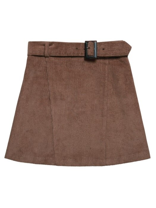 comos65 corduroy belt skirt (brown)