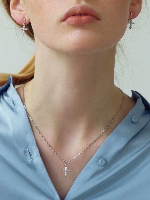 [Surgical] Cubic Cross Necklace