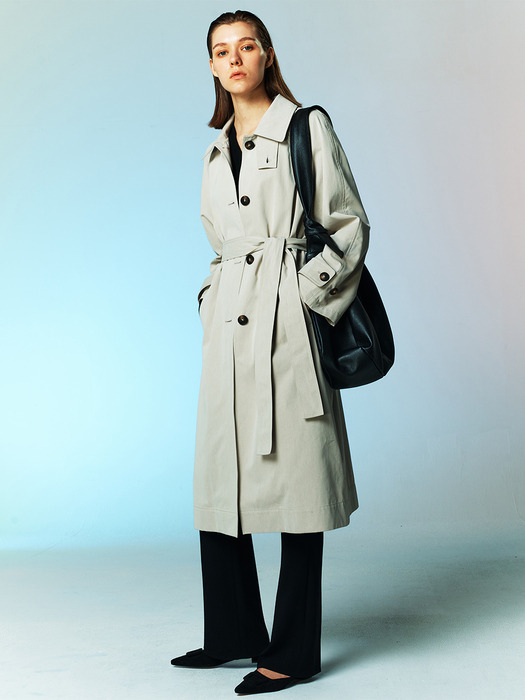 [COTTON] Belted Single Trench Coat