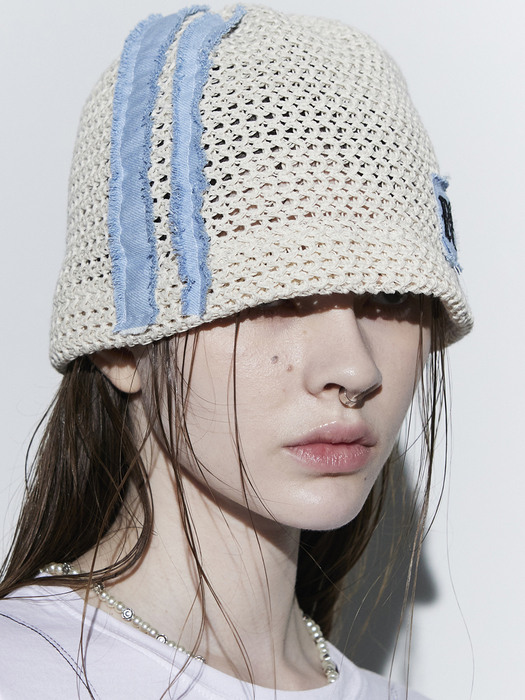DENIM PATCHED BEANIE - IV