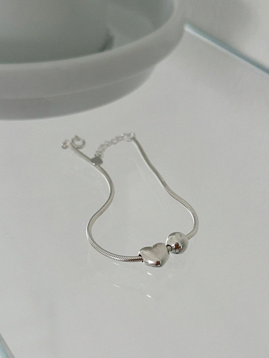 [silver925] heart ball bracelet