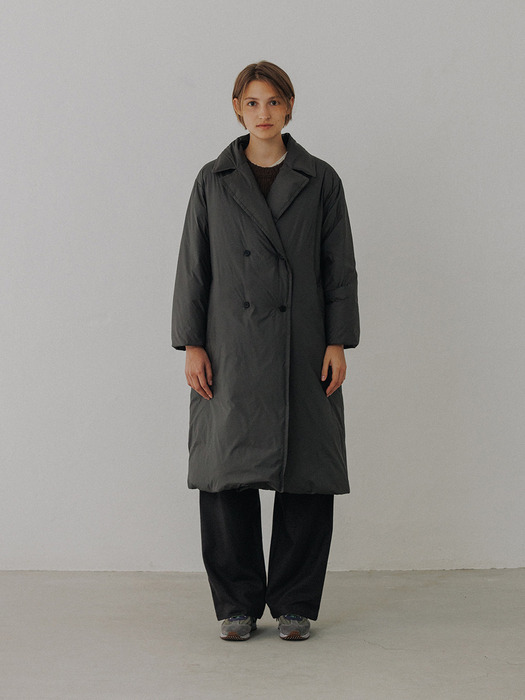 double trench down coat