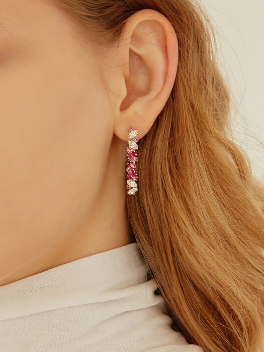 Pink ring Earring