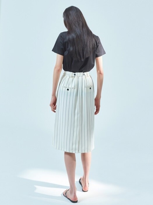 summer stripe skirt ivory/black