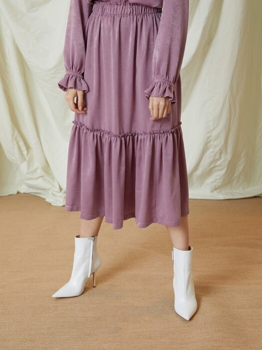 Foggy Lavender Frill Skirt